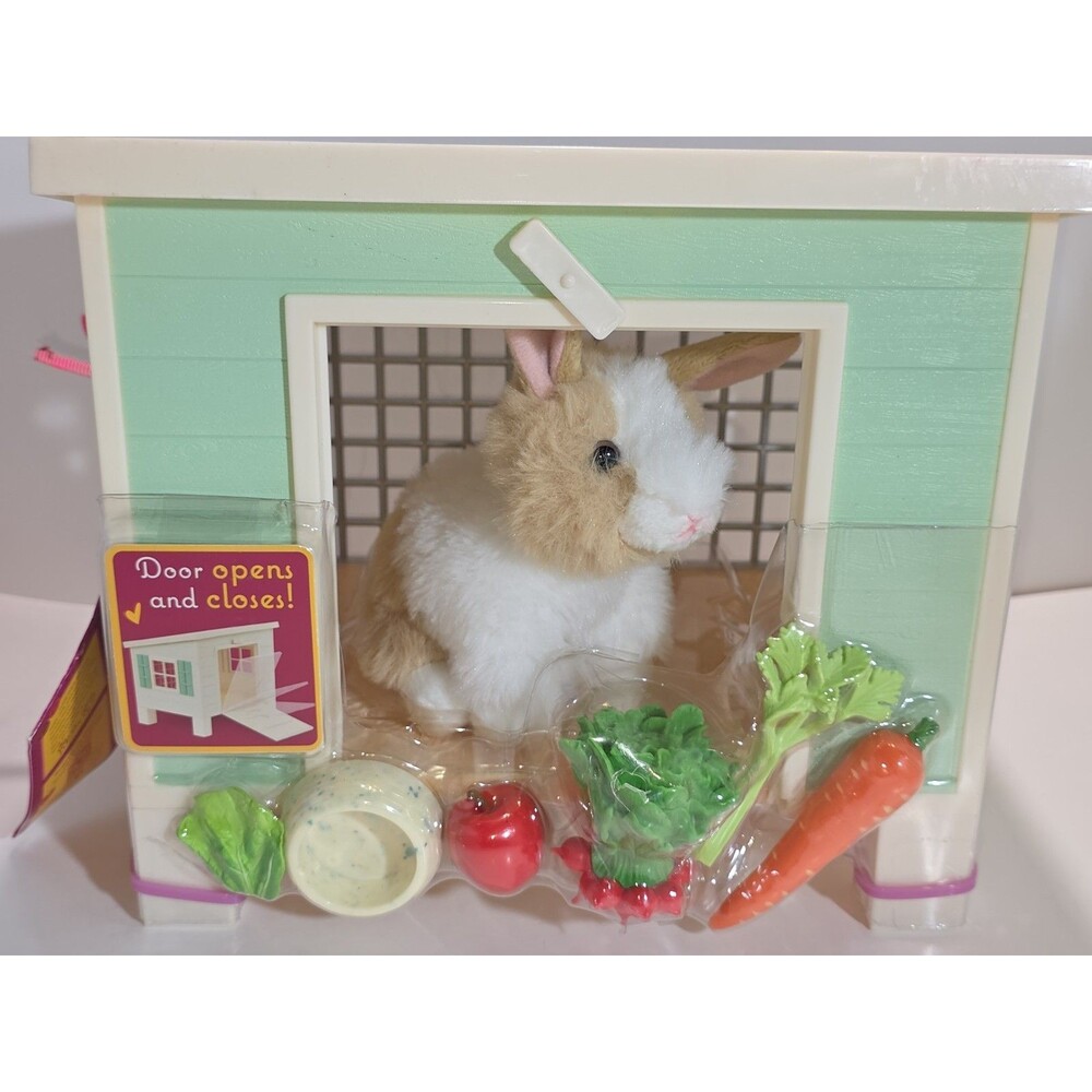 Our Generation Bunny Hutch Playset House & Pet Rabbit Plush Accessory Set Age 3+
